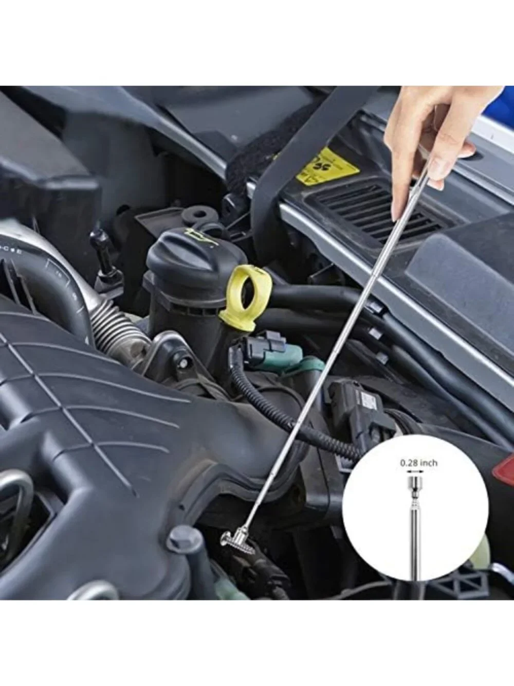 Magnetic Pickup Tool Kit with LED Light & Inspection Mirror for Easy Retrieval